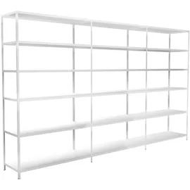 SCHULTE Regalwelt Grundregal Stahl 230 x 260 x 50 cm weiß 18 Böden