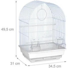 Relaxdays Vogelkäfig Relaxdays 49,5 x 34,5 x 31 cm weiß