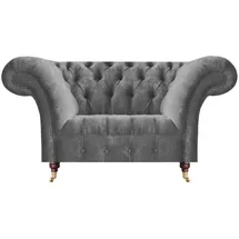 JV Möbel Chesterfield Sessel Textil 90 x 80 x 130 cm Grau