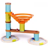 Udeas Bamboo Kugelbahn Holzspielzeug – Umweltfreundlicher Murmelbahn Bausatz ab 4 Jahren, Kreatives Holzspielzeug mit Bambus-Zylindern, Lernspielzeug für Kinder, Montessori Labyrinth (Anfänger Set)