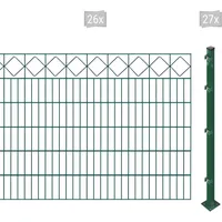 Arvotec Doppelstabmattenzaun »ESSENTIAL 120 zum Aufschrauben "Karo" mit Zierleiste«, Zaunhöhe 120 cm, Zaunlänge 2 - 60 m 42117969-0 dunkelgrün H/L: 120 cm x 52 m