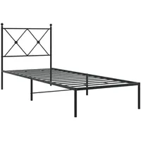 VidaXL Bettgestell mit Kopfteil Metall Schwarz 80x200 cm