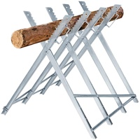 AufuN Sägebock Stahl Zusammenfaltbar Holzsägearbeiten klappbar bis 150kg belastbar, Sägegestell für Kettensägen, Holzsägebock 81x82x79cm