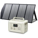 ALLPOWERS R600 Solargenerator mit 140W Solarpanel, 2x 600W (1200W Spitze) AC Ausgang, 299WH LiFePO4 Batterie Tragbare Powerstation, Mobile Stromversorgung für Garten Reise Camping Wohnmobil Notfall