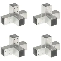 vidaXL Pfostenverbinder 71 x 71 mm Silber/Metall