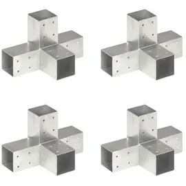 vidaXL Pfostenverbinder 71 x 71 mm Silber/Metall