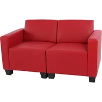 MCW Modular 2-Sitzer Sofa Couch Moncalieri, Kunstleder ~ rot