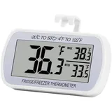 Digitales Thermometer Für Kühlschrank Und Gefrierschrank – Großes, Wasserdichtes Lcd-display Mit Min/max-speicherfunktion, Weiß