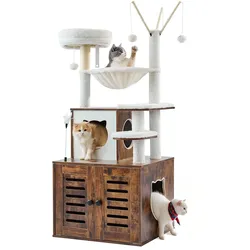 VEVOR Kratzbaum Katzenbaum Katzenkratzbaum Kletterbaum Spielbaum 575x500x1380mm