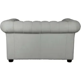 Home Affaire 2-Sitzer HOME AFFAIRE "CHARENTE, Chesterfield-Sofa, Wellenfederung, Maße: B/T/H: 147/89/74 cm", grau (hellgrau), B:147cm H:74cm T:89cm, 100% Polyester, Sofas, mit edler Knopfheftung und typischen Armlehnen