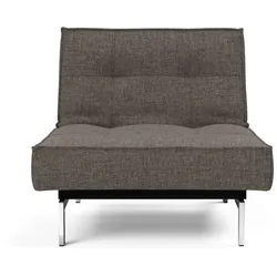 Sessel INNOVATION LIVING TM "Splitback", grau (dunkelgrau), B:90cm H:79cm T:90cm, 100% Polyester, Sessel, mit chromglänzenden Beinen, in skandinavischen Design