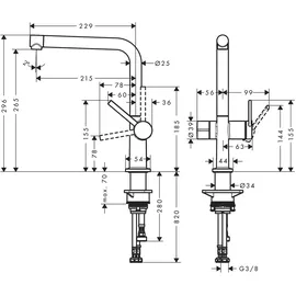 Hansgrohe Talis M54 270 1jet Geräteabsperrventil mattschwarz 72827670