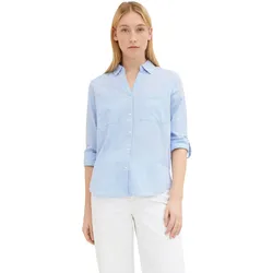 Langarmbluse, mit Brusttaschen, Gr. 46, dreamy blue, , 86749014-46