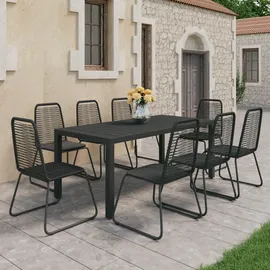 vidaXL Garten-Essgruppe 9-tlg. Schwarz