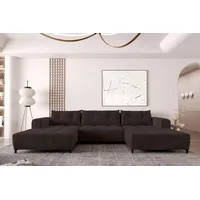 99rooms Massimo Wohnlandschaft Cordstoff POSO Braun mit Schlaffunktion - Braun