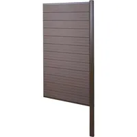 MCW WPC-Sichtschutz Savoie Windschutz Zaun Alu-Pfosten Zum Einbetonieren - Erweiterungselement Schmal 95cm Braun