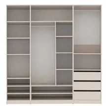 marmex möbel Kleiderschrank TRES E/C 200 x 206 x 51 cm Beige/Grau