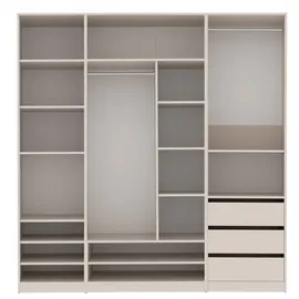 marmex möbel Kleiderschrank TRES E/C 200 x 206 x 51 cm Beige/Grau