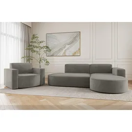 Fun Möbel PALMA Sessel 98 x 98 x 74 cm grau