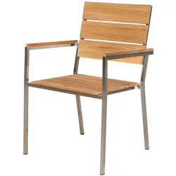 OUTFLEXX Stapelstuhl, FSC-Teakholz/Edelstahl, 57x57x85cm