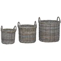 vidaXL Blumentopfkorb 3 pcs 37 x 22 x 20 cm grau