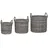 vidaXL Blumentopfkorb 3 pcs 37 x 22 x 20 cm grau