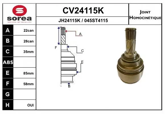 EAI Gelenksatz, Antriebswelle cv24115k