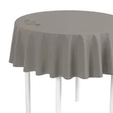 LILENO HOME Tischdecke rund abwaschbar [140 cm rund] in Taupe - Gesäumte Polypropylen Gewebe Tischdecke wasserdicht mit Fleckschutz