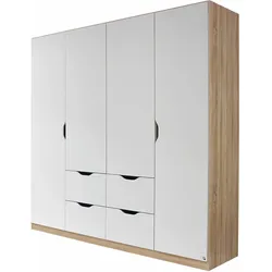 rauch Kleiderschrank »Freising geräumiger Schrank Garderobe Schlafzimmerschrank«, (in 2 Breiten erhältlich TOP ANGEBOT !), mit Griffmulden und Schubkästen OTTO ́s Chois TOP PRODUKT rauch struktureichefarben hell/weiß