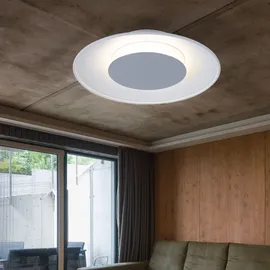 WOFI Deckenlampe 1 rund weiß Glas Kunststoff