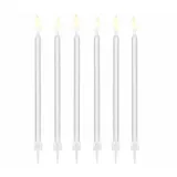 Andere Geburtstagskerzen schlicht, Weiß 14cm (1 Packung / 12 Stk.)