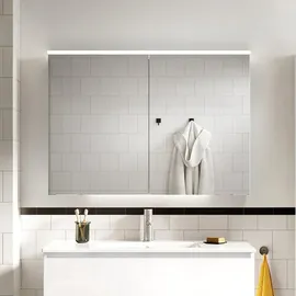Evineo ineo2 Spiegelschrank mit Waschtischbeleuchtung und 2 Türen, BEA066MI,