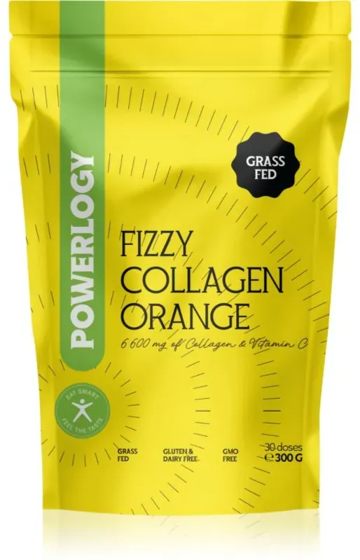Powerlogy Fizzy Collagen Getränk mit Kollagen Geschmack Orange 300 g