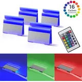 B.K.Licht 4 LED Clips RGB Glasboden-Beleuchtung Glaskantenlichter Leuchten Vitrine Schrank