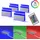 B.K.Licht LED Dekolicht, grau (chromfarben), 8, H: 1cm, 4 Clips RGB Glasboden-Beleuchtung Glaskantenlichter Leuchten Vitrine Schrank