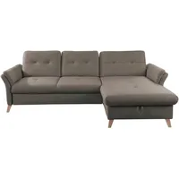 Sit & More Ecksofa, Dunkelgrau, Textil, Buche, massiv, 5-Sitzer, L-Form, 268x176 cm, Made in EU, Schlafen auf Sitzhöhe, Rücken echt, Wohnzimmer, Sofas & Couches, Wohnlandschaften, Ecksofas