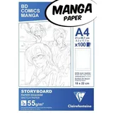 Quo Vadis Manga-Block für Storyboard A4 100 Blatt 55g, mit einfachem Raster