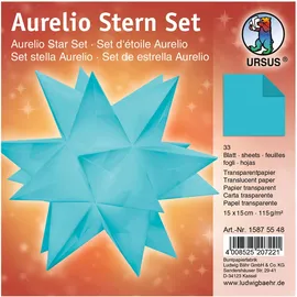 Ursus Faltblätter Aurelio Stern Transparentpapier 115 g/qm 15 x 15 cm 33 Blatt