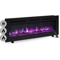 BALDERIA LE-50 Elektrokamin Standkamin oder Wandkamin oder Einbaukamin Heizung 3D-Flammeneffekt Schwarz