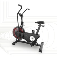 SportPlus Air Bike Indoor Heimtrainer Fahrrad für Fitness | Crosstrainer für Zuhause | Hometrainer mit Doppel Riemenantriebrieb Computer | Fanbike...