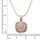ZEEme Kette mit Anhänger 925 Sterling Silber rosé-vergoldet mit echtem Rosenquarz 12mm rot