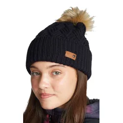 Roxy Beanie Ski Chic Bommel Mütze schwarz
