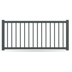 Zaun, Aluminium, Anthrazit, Modell Cottbus, flexible Befestigungssysteme, Zaunelement individuell konfigurierbar