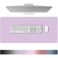 Dalifer Schreibtischunterlage Leder - Multifunktion Mauspad aus Wasserdichtes PU-Leder - 80 × 40 cm Große Größe, Mouse Pad Für den Heim- oder Bürogebrauch (Lila)