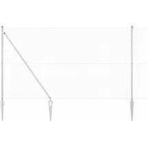 vidaXL Zaun Mit Pfosten Silber 1.6 m Stahl