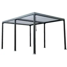 möbel klar Lamellenpavillon 3 x 4 m Grau