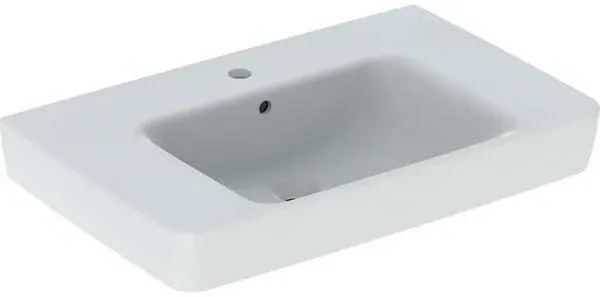 Geberit Renova Plan, Waschtisch mit Ablagefläche, 75x48 cm, 1 Hahnloch, mit Überlauf, 501694, 501.694.00.8, Farbe: weiß/KeraTect