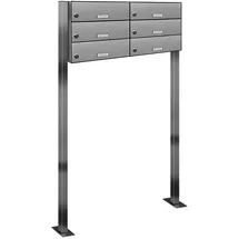 AL Briefkastensysteme Durchwurfbriefkasten 6 Fach Silber