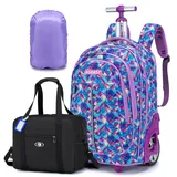 SPAHER Rucksack Trolley Handgepäck Business Rolling 15.6 Zoll Laptop Rucksack mit Rädern Handgepäck Rollkoffer für Herren Damen Aktenkoffer Mit 1 Reisetasche Handgepäck Tasche 40x30x20 Wizzair