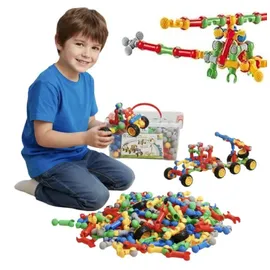 Coil Spielbausteine, Baustein-Set, Verbindungsbausteine, Anschlussblocksatz, Lernspielzeug, Bauspielzeug, für Kinder ab 3 Jahren, Fahrzeuge, (125 T...